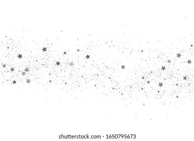 Light silver glitter confetti background. White holiday texture