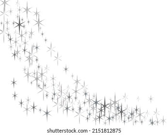 Light silver glitter confetti background. White holiday texture. Star dust sparks in an explosion.