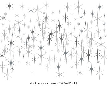 Light silver glitter confetti background. magic shining Flying stars on night sky glitter cosmic backdrop, sparkle Star dust sparks in an explosion.