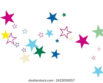 Light silver glitter confetti background.  Falling golden stars.