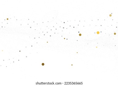 Light silver gold glitter confetti. Light Christmas background. white festive texture