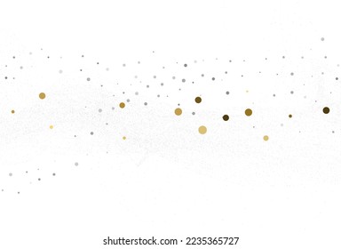 Light silver gold glitter confetti. Light Christmas background. white festive texture