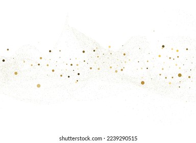 Confeti de brillo dorado plateado claro. Fondo navideño ligero. textura festiva blanca