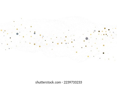 Confeti de brillo dorado plateado claro. Fondo navideño ligero. textura festiva blanca