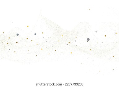 Light silver gold glitter confetti. Light Christmas background. white festive texture