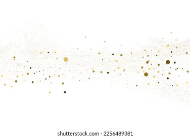 Light silver gold glitter confetti. Light Christmas background. white festive texture