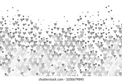 Light Silver, Gray vector abstract small hearts on white background. Template for valentine day with sweet, romantic concept. Amazing pattern for your design, banner, leaflet.