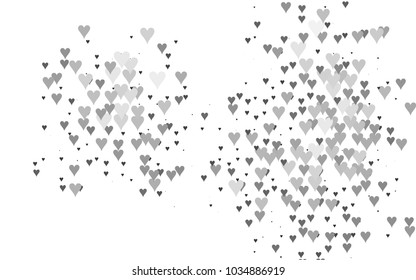 Light Silver, Gray vector abstract lovely pattern with Hearts on white background. Happy Valentine's Day Greeting Card with small hearts. Stock template for your romantic ad, leaflet, banner.