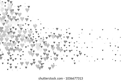 Light Silver, Gray vector abstract lovely pattern with Hearts on white background. Happy Valentine's Day Greeting Card with small hearts. Stock template for your romantic ad, leaflet, banner.