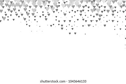 Light Silver, Gray vector abstract lovely pattern with Hearts on white background. Happy Valentine's Day Greeting Card with small hearts. Stock template for your romantic ad, leaflet, banner.