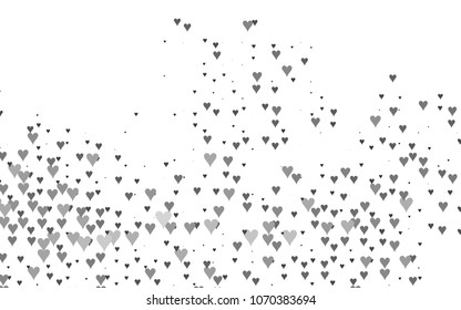 Light Silver, Gray vector abstract small hearts on white background. Template for valentine day with sweet, romantic concept. Amazing pattern for your design, banner, leaflet.