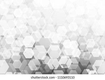 Light Silver, Gray vector abstract polygonal background. Shining illustration, which consist of hexagons. The polygonal design can be used for your web site.