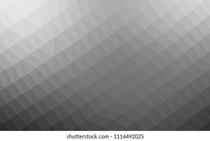 Light Silver, Gray vector abstract polygonal cover. A vague abstract illustration with gradient. Triangular pattern for your business design.