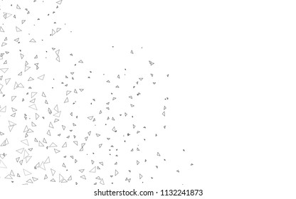 Light Silver, Gray vector abstract colorful background, which consist of triangles. Pattern with colored triangles on white background.