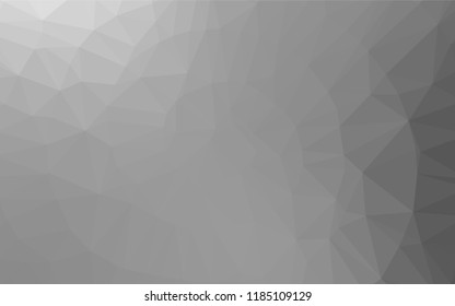 Light Silver, Gray vector abstract mosaic background. Colorful illustration in abstract style with gradient. Triangular pattern for your business design.