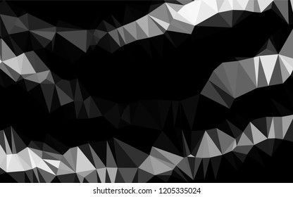 Light Silver, Gray vector abstract mosaic pattern. Geometric illustration in Origami style with gradient.  The best triangular design for your business.