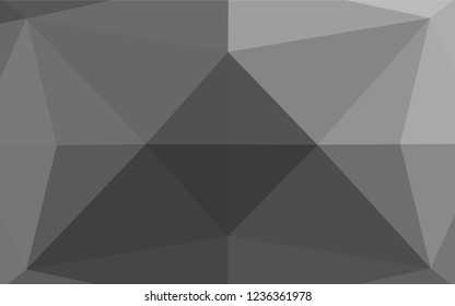 Light Silver, Gray vector abstract mosaic background. Triangular geometric sample with gradient.  Brand new design for your business.