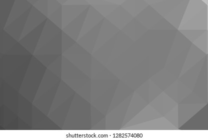 Light Silver, Gray vector abstract mosaic background. Colorful illustration in abstract style with gradient. Triangular pattern for your business design.
