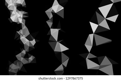 Light Silver, Gray vector abstract mosaic pattern. A sample with polygonal shapes. The best triangular design for your business.