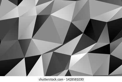 Light Silver, Gray vector abstract mosaic background. Colorful abstract illustration with gradient. Triangular pattern for your business design.