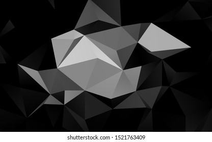 Light Silver, Gray vector abstract mosaic background. Colorful illustration in Origami style with gradient.  Template for your brand book.
