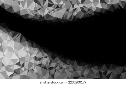 Plata clara, distribución poligonal abstracta de vector gris. Ilustración creativa en estilo de semitono con gradiente. Plantilla para un fondo de teléfono móvil.