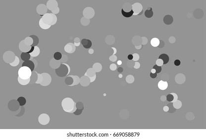 Light Silver, Gray vector abstract pattern with circles. Geometry template for your business design. Background with colored spheres.