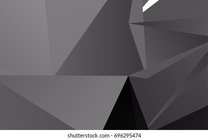 Light Silver, Gray vector abstract mosaic pattern. Creative illustration in halftone style with gradient. The polygonal design can be used for your web site.