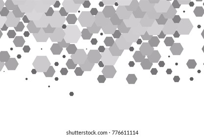 Light Silver, Gray vector abstract textured polygonal background. Brand-new blurry hexagonal design. Pattern can be used for background.