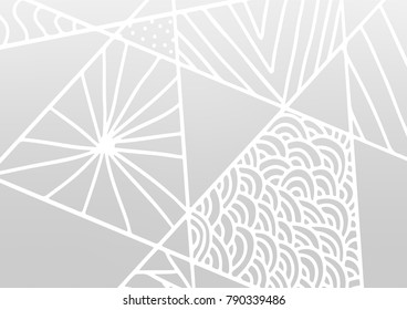 Light Silver, Gray vector abstract doodle template. Doodles on blurred abstract background with gradient. A new texture for your design.