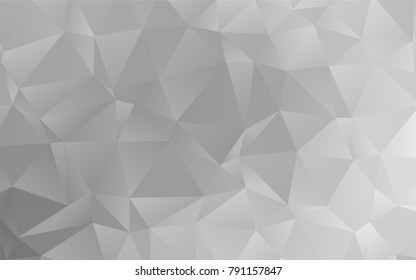 Light Silver, Gray vector abstract mosaic template. Shining illustration, which consist of triangles. Triangular pattern for your business design.