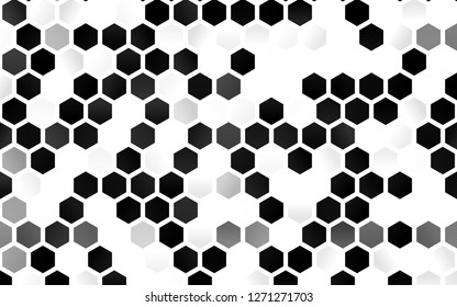 Light Silver, Gray vector backdrop with hexagons. Illustration of colored hexagons on white surface. New template for your brand book.