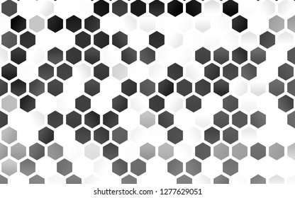Light Silver, Gray vector backdrop with hexagons. Glitter abstract illustration in hexagonal style. Beautiful design for your business advert.