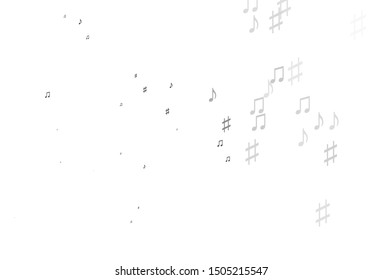 Light Silver, Gray vector backdrop with music notes. Decorative design in abstract style with music shapes. Pattern for festival leaflets.