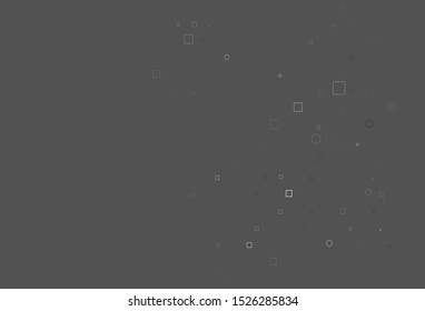 Light Silver, Gray vector backdrop with dots, spots, cubes. Glitter abstract illustration with cubes, circles. Template for your brand book.
