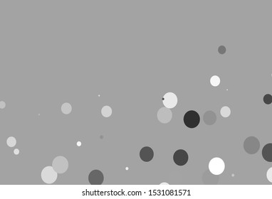 Light Silver, Gray vector backdrop with dots. Abstract illustration with colored bubbles in nature style. Pattern of water, rain drops.
