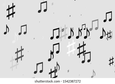 Light Silver, Gray vector backdrop with music notes. Shining illustration of colorful gradient music notes. Template for fasion magazines.