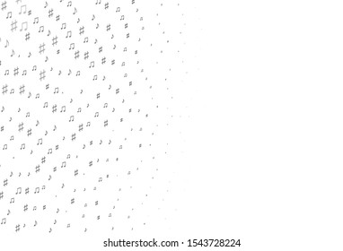 Light Silver, Gray vector backdrop with music notes. Modern abstract illustration with melody keys. Modern design for wallpapers.