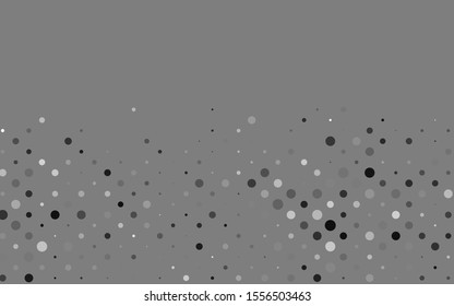 Light Silver, Gray vector backdrop with dots. Blurred bubbles on abstract background with colorful gradient. Pattern of water, rain drops.