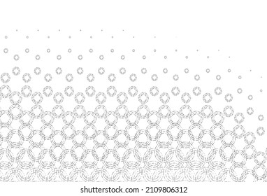 Light silver, gray vector backdrop with dots. Blurred bubbles on abstract background with colorful gradient. Pattern of water, rain drops.