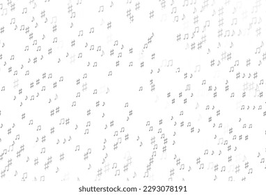 Light Silver, Gray vector backdrop with music notes. Modern abstract illustration with melody keys. Pattern for websites of musitians.
