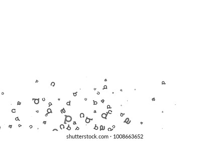 Light Silver, Gray vector background with signs of alphabet. Shining illustration with ABC symbols on abstract template. Best design for your ad, poster, banner of college.