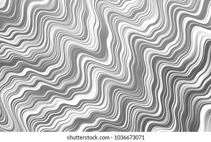 Light Silver, Gray vector background with curved circles. Shining crooked illustration in marble style. Pattern for your business design.
