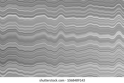 Light Silver, Gray vector background with bent ribbons. Creative illustration in halftone marble style with gradient. New composition for your brand book.