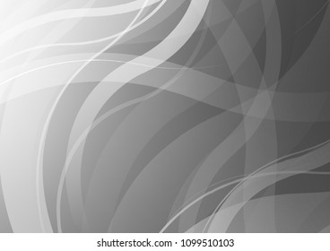 Light Silver, Gray vector background with bent lines. Creative illustration in halftone marble style with gradient. The elegant pattern for brand book.