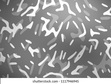 Light Silver, Gray vector background with liquid shapes. Glitter abstract illustration with wry lines. Brand new design for your ads, poster, banner.