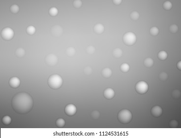 Light Silver, Gray vector background with bubbles. Blurred bubbles on abstract background with colorful gradient. Pattern can be used as texture of water, rain drops.
