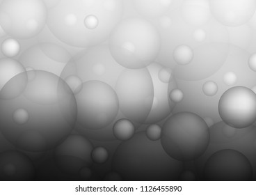 Light Silver, Gray vector background with bubbles. Beautiful colored illustration with blurred circles in nature style. The pattern can be used for aqua ad, booklets.