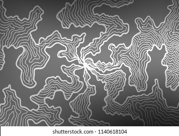 Light Silver, Gray vector background with lava shapes. Modern gradient abstract illustration with bandy lines. Brand new design for your ads, poster, banner.