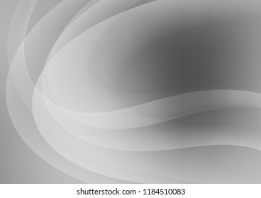 Light Silver, Gray vector background with curved circles. Modern gradient abstract illustration with bandy lines. Marble style for your business design.